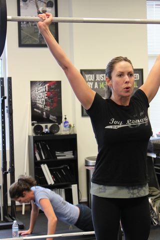 Steph and Natalie_Pwr Snatch Pushup