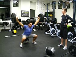 Anthony and Steven OH Squats