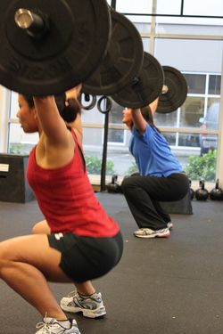 Sangeeta and Kristy_OH Squats