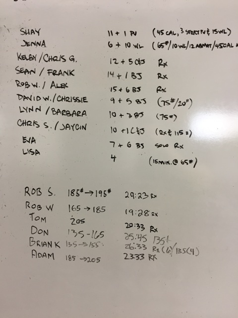 Team WOD AMRAP 20 mins w Buy in 1 mile Run Clean Jerks and