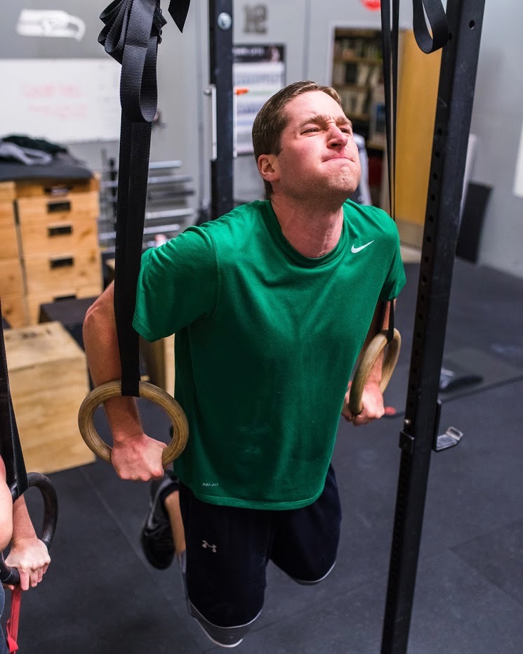 Team WOD Chipper Squat Cleans, Box Jump Overs, Ring Dips SNORIDGE