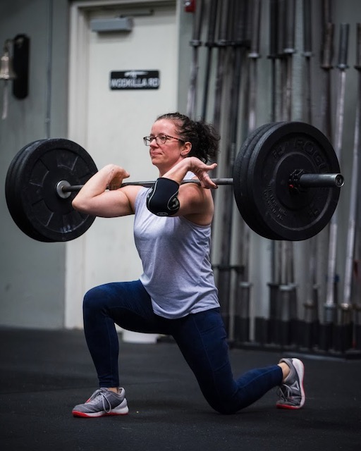 Front Racked Alternating Reverse Lunge 6 6 6 AMRAP 15 mins