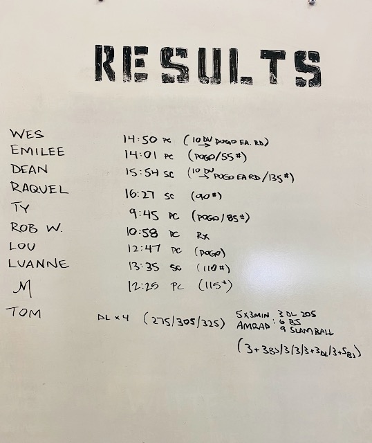 FT Double Unders AbMat Sit ups and Cleans Team WOD FT Double