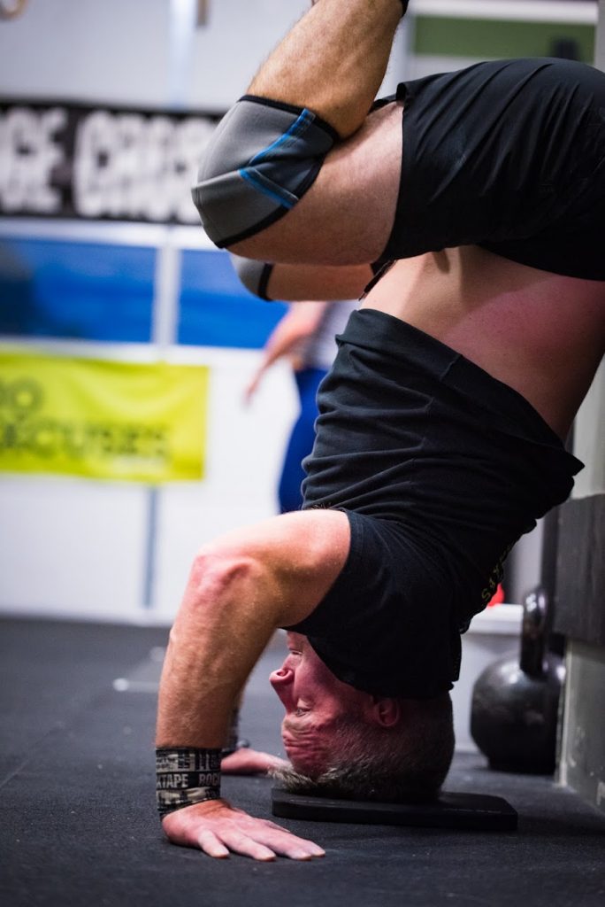 Squat Clean 111 & 7 RFT Handstand Pushups, Squat Cleans, Chestto