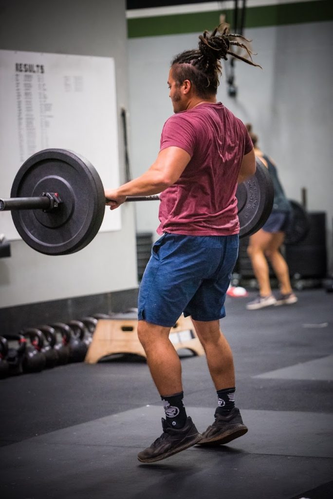 Alt EMOM 12 mins Power Cleans and Handstand Pushups & 2118159