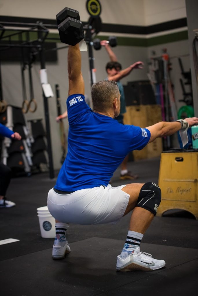 Dumbbell Overhead Squat 55555 & AMRAP 12 mins Dumbbell Overhead