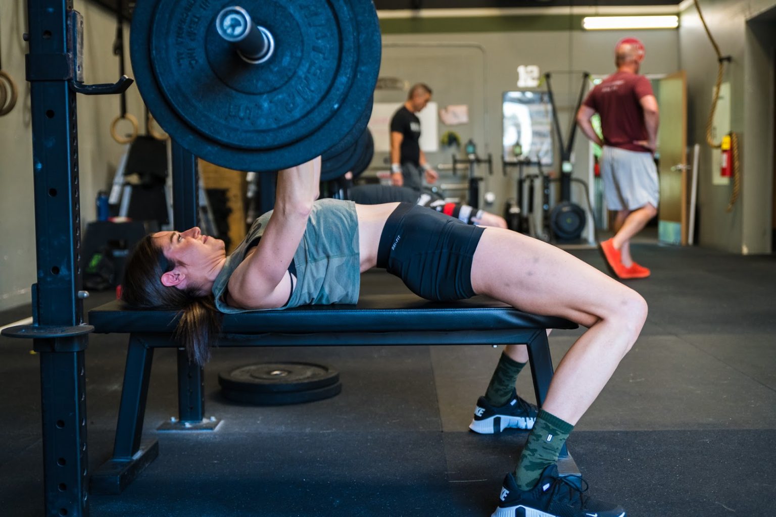 Bench Press 888 & Chipper Run, C2B Pullups, Hand Release Pushups