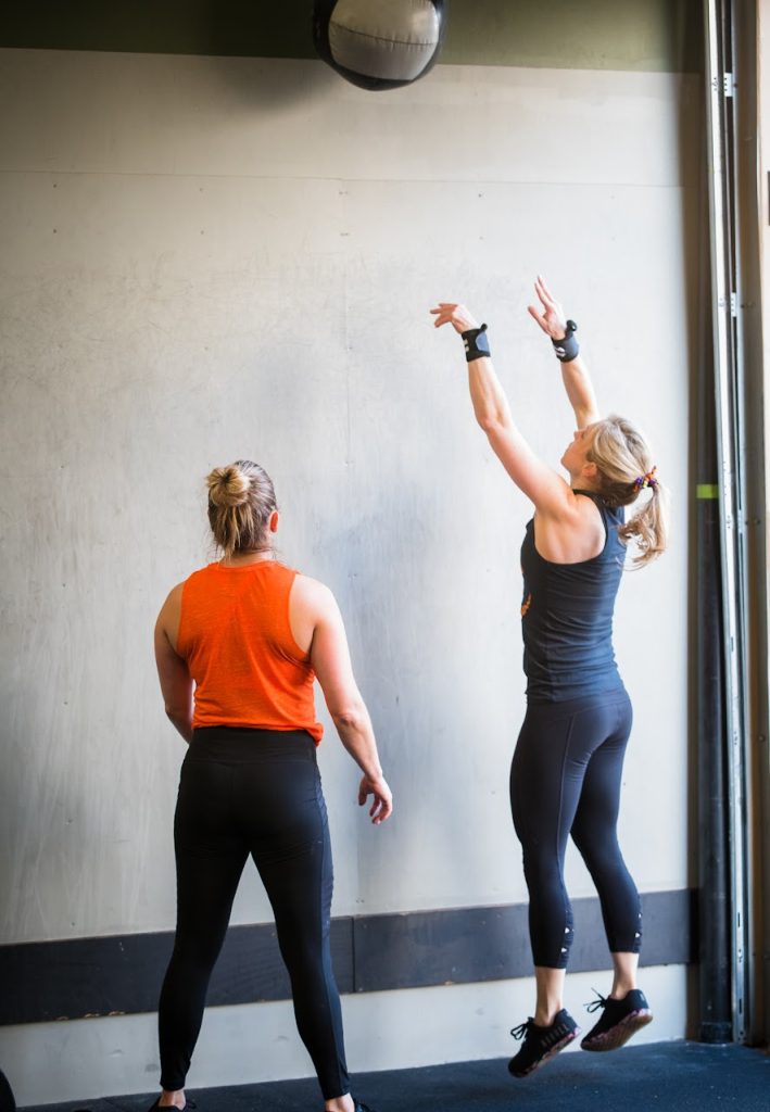 Team WOD Chipper Partner Wall Balls, Runs, Single DB Thrusters and DB