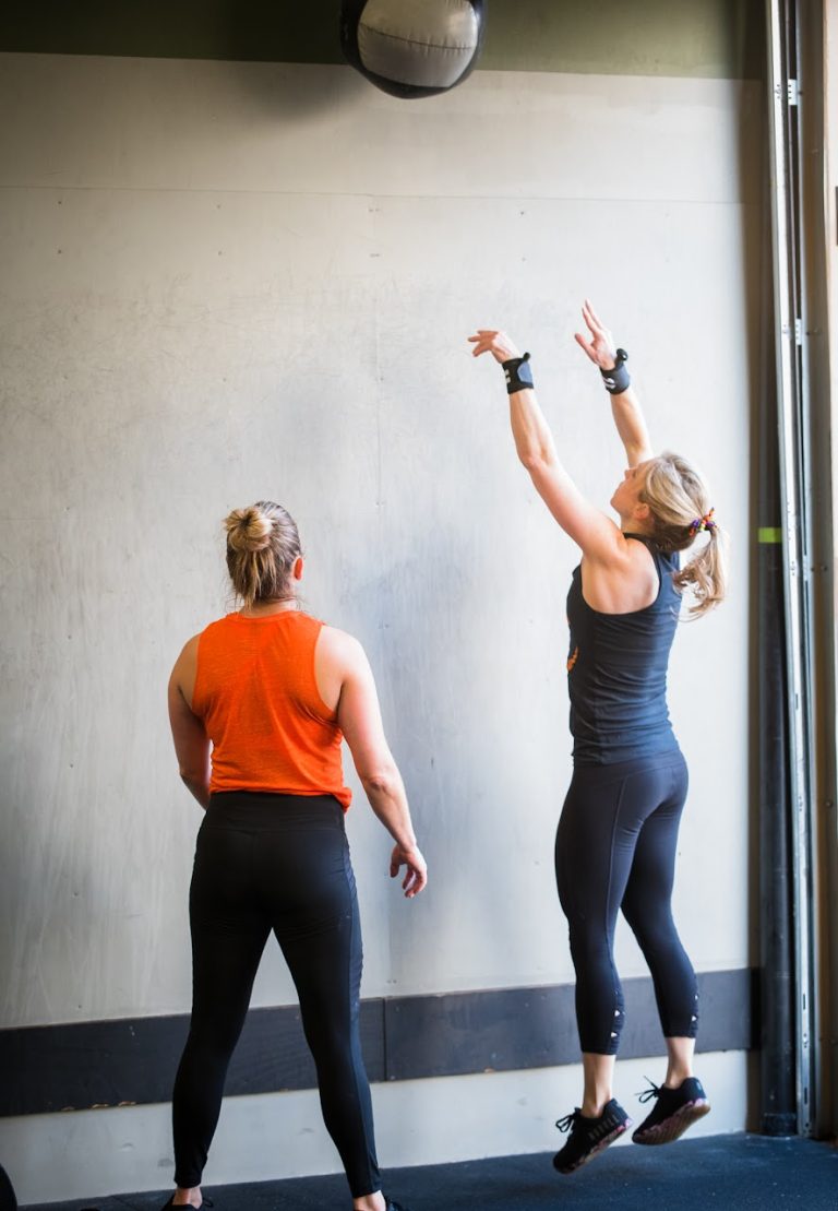 Team WOD Chipper Partner Wall Balls, Runs, Single DB Thrusters and DB