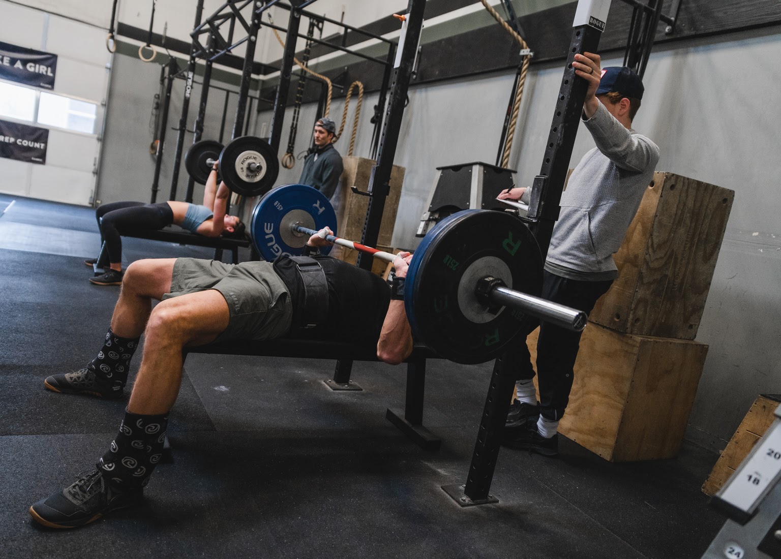 Bench Press 5RM AMRAP 15 mins Rows and Push ups SNORIDGE CROSSFIT